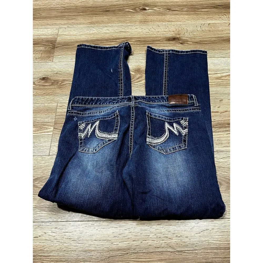 Maurices Women's Blue Bootcut Jeans Size 11/12 Regular Cotton Spandex (A77)